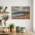 Ballybunion Beach vintage Irish oil painting print – wall mockup 1