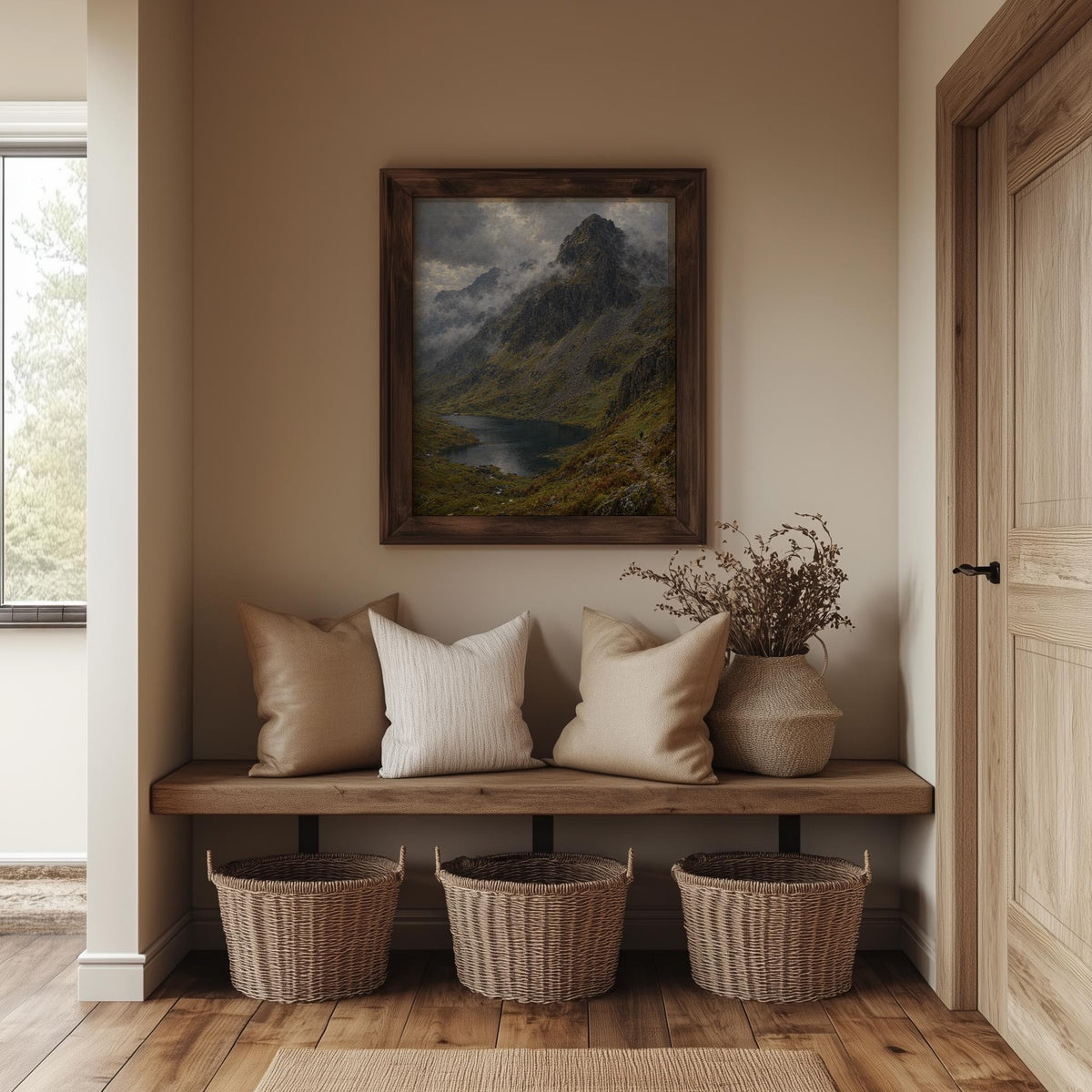 Carrauntoohil vintage Irish oil painting print – wall mockup 5
