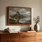 Dunguaire Castle vintage Irish oil painting print – wall mockup 2