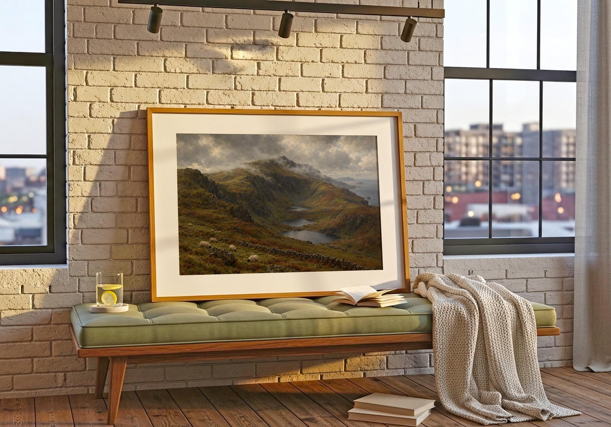 Brandon Peak Dingle vintage Irish oil painting print – wall mockup 6