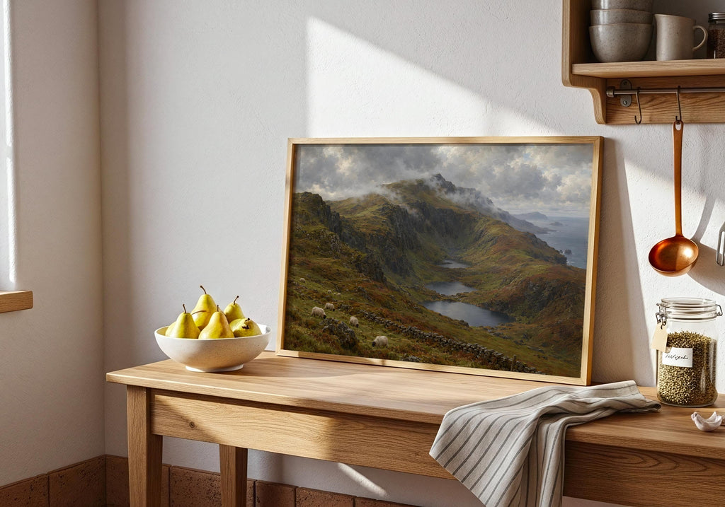 Brandon Peak Dingle vintage Irish oil painting print – wall mockup 7