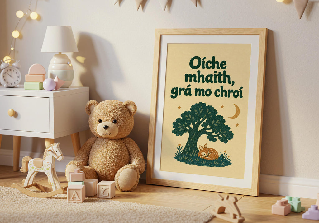 Oíche Mhaith Irish print – mockup 5