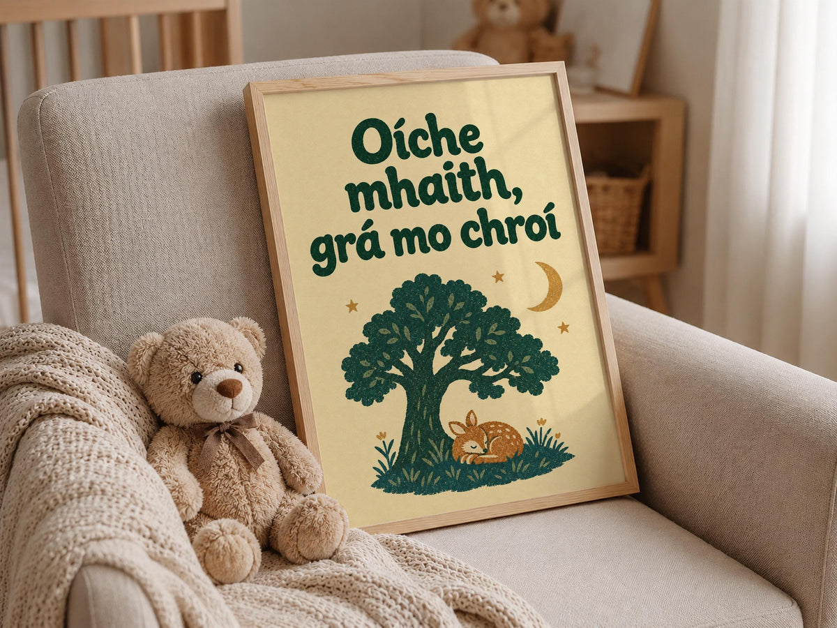 Oíche Mhaith Irish print – mockup 7
