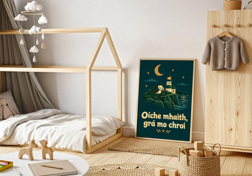 Oíche Mhaith text poster – mockup 4