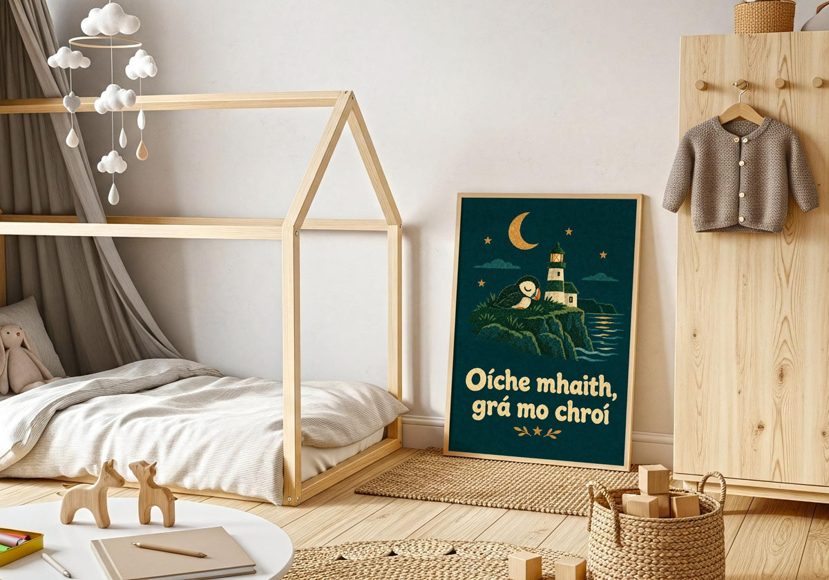 Oíche Mhaith text poster – mockup 4