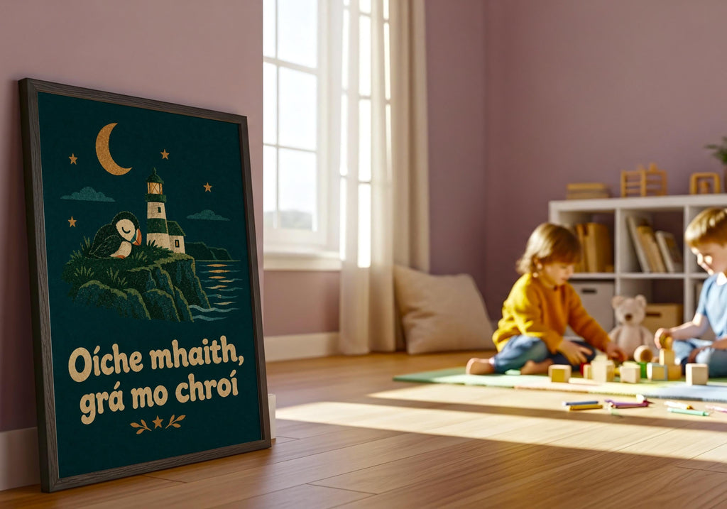 Oíche Mhaith text poster – mockup 7