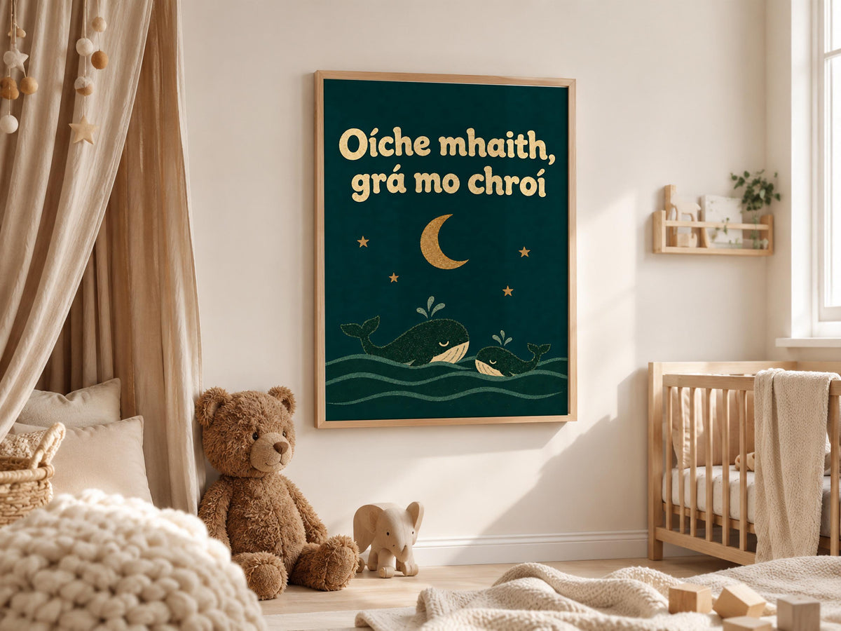 Oíche Mhaith Grá Mo Chroí print – mockup 3