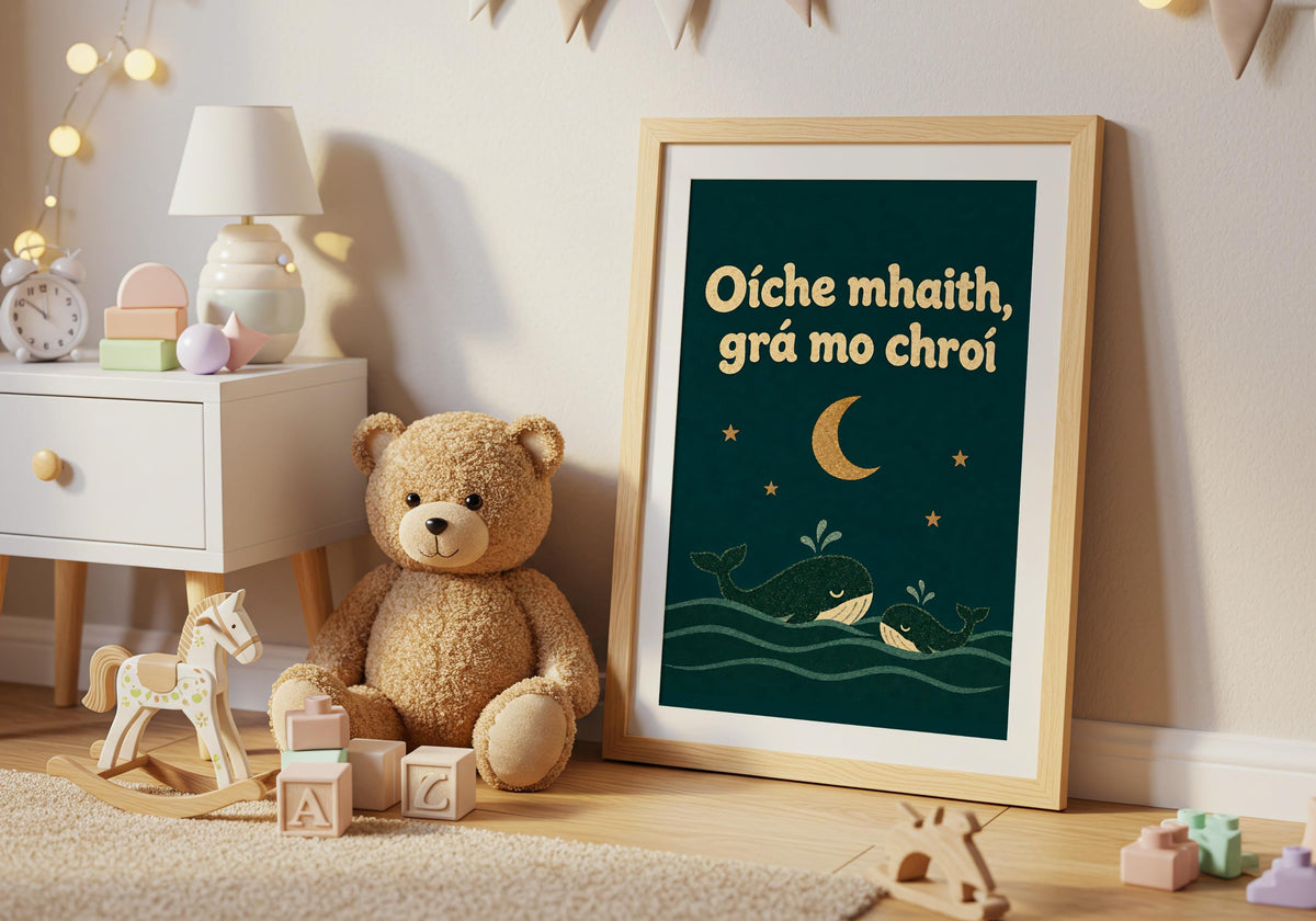 Oíche Mhaith Grá Mo Chroí print – mockup 4