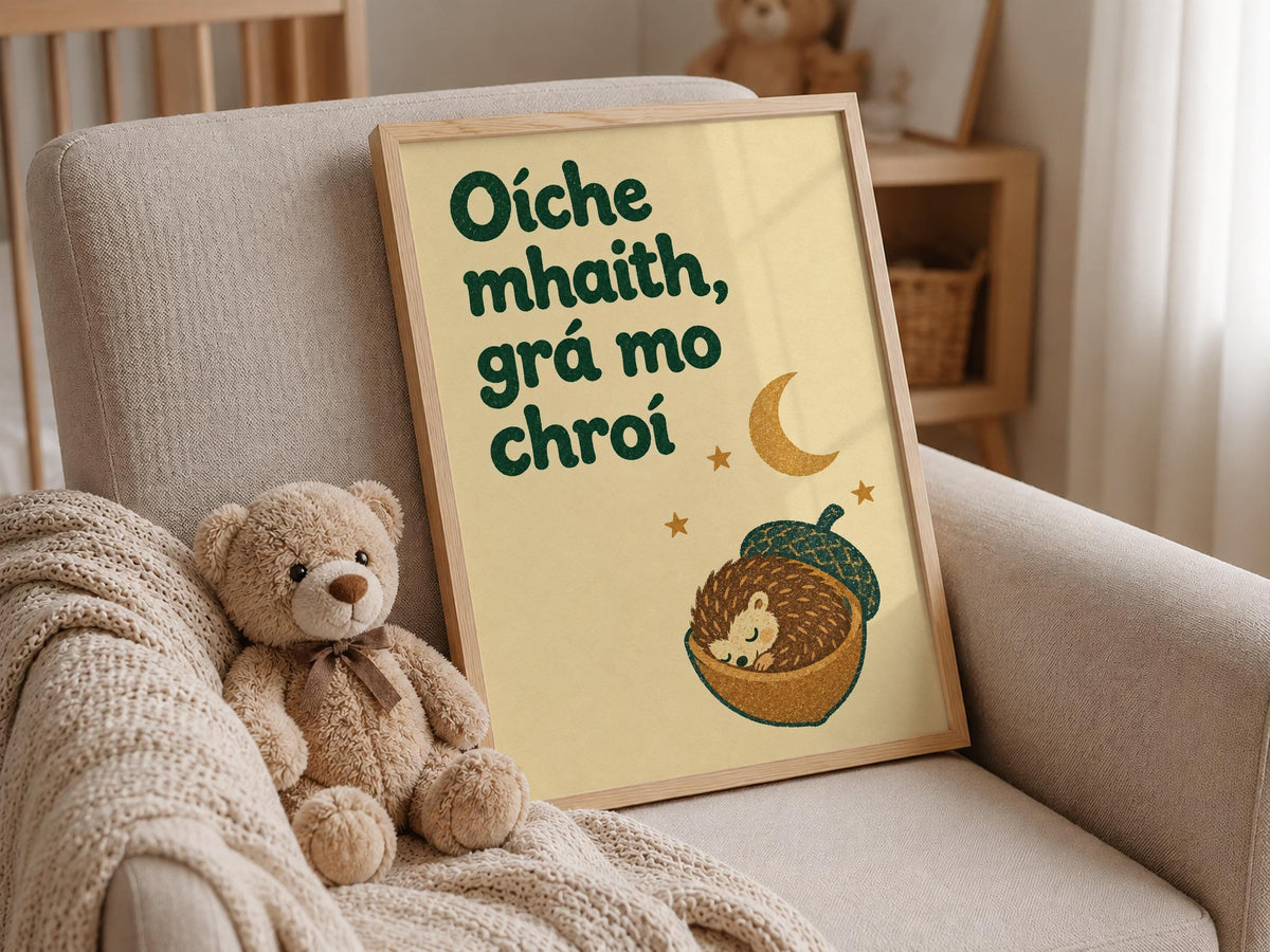 Oíche Mhaith phrase print – mockup 6