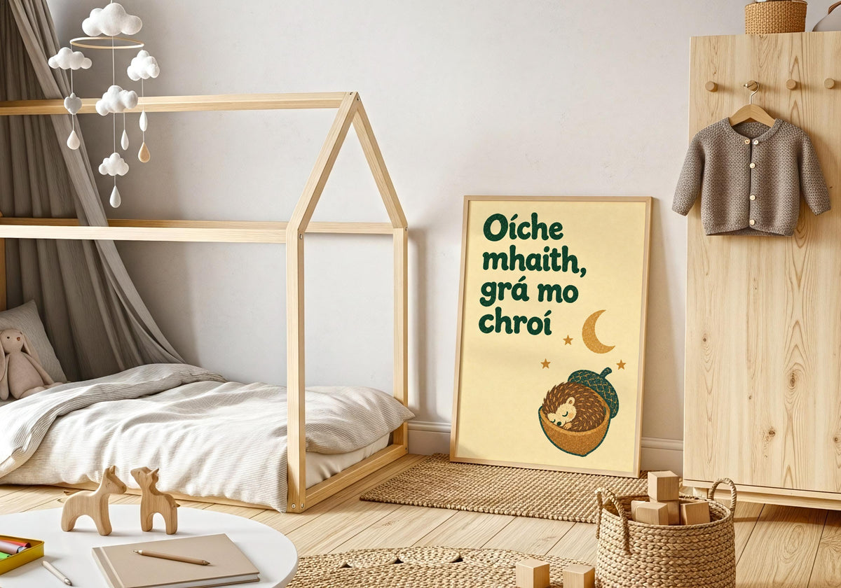 Oíche Mhaith phrase print – mockup 7