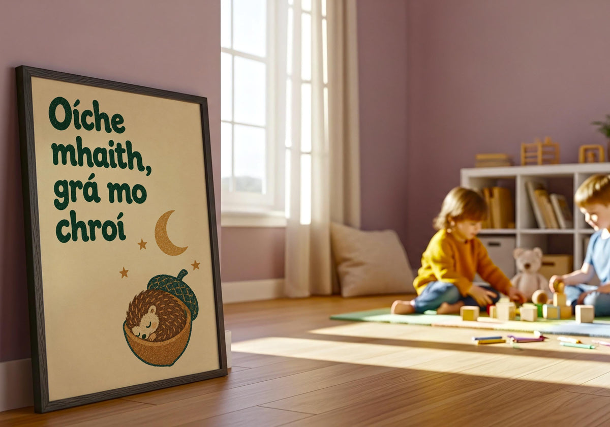 Oíche Mhaith phrase print – mockup 9