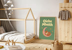 Oíche Mhaith Fox on Moon Irish print – wall mockup 4