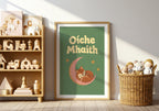 Oíche Mhaith Fox on Moon Irish print – wall mockup 5