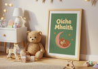 Oíche Mhaith Fox on Moon Irish print – wall mockup 7