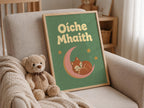 Oíche Mhaith Fox on Moon Irish print – wall mockup 2