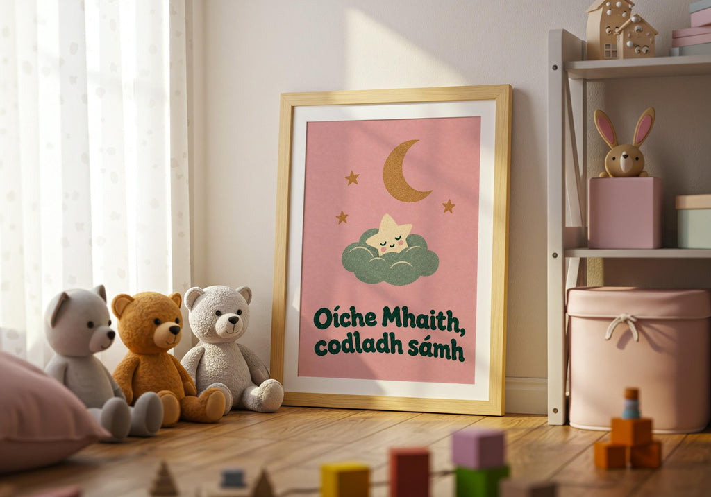 Oíche Mhaith sleepy star print – mockup 3