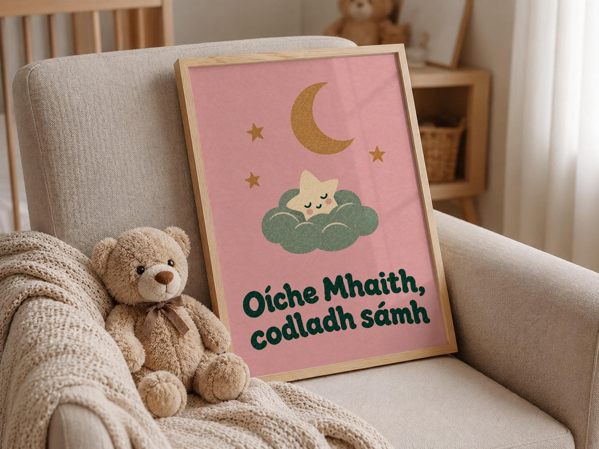Oíche Mhaith sleepy star print – mockup 6