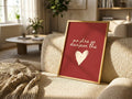 Gaelic love saying burgundy Irish print – wall mockup 1