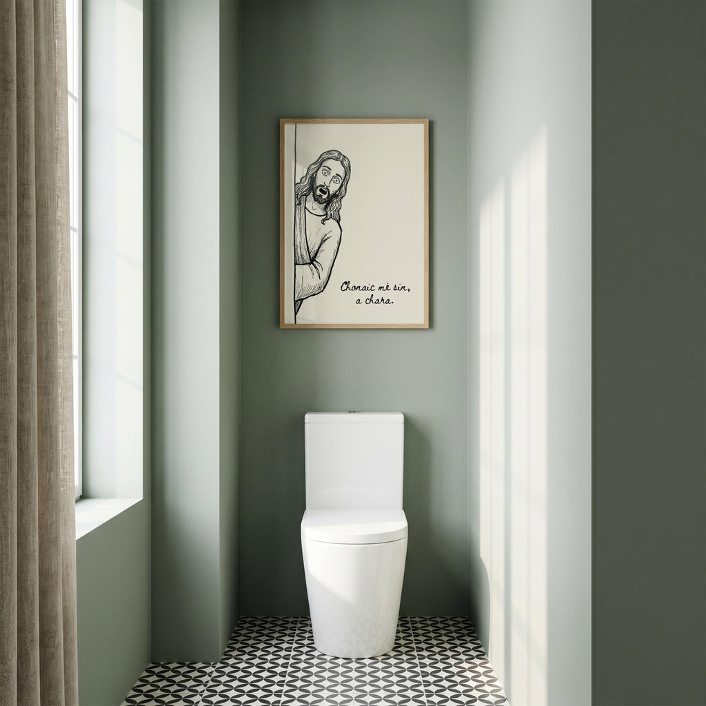 Chonaic mé sin a chara cartoon Irish print – wall mockup 2