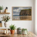 Ballybunion Cliffs vintage Irish oil painting print – wall mockup 1