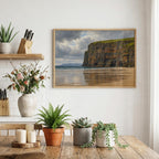Ballybunion Cliffs vintage Irish oil painting print – wall mockup 1