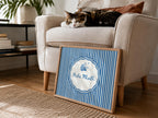 Oíche Mhaith Blue Stripe Irish print – wall mockup 6