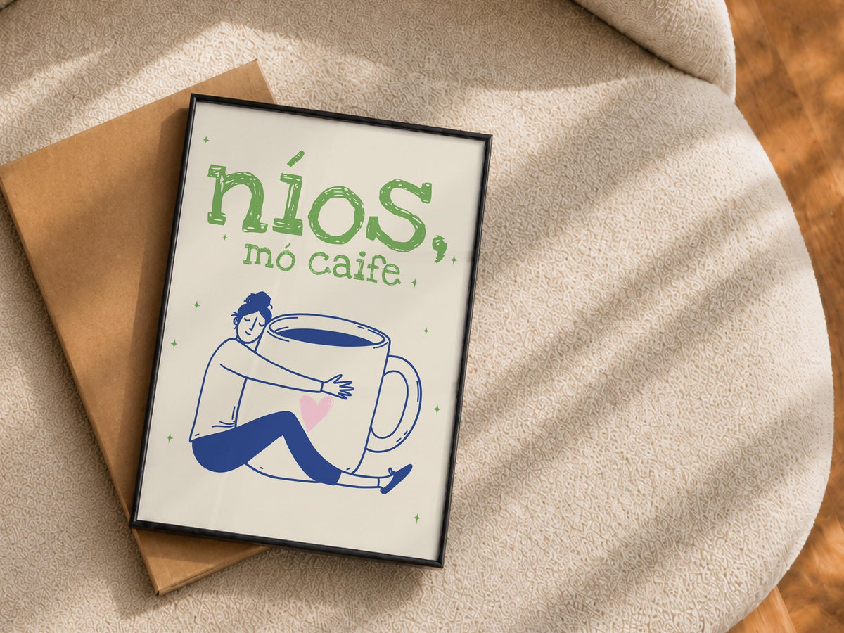 Níos Mó Caife mug hug print – mockup 7