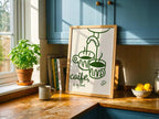 Caife le do thoil espresso cups Irish print – wall mockup 3