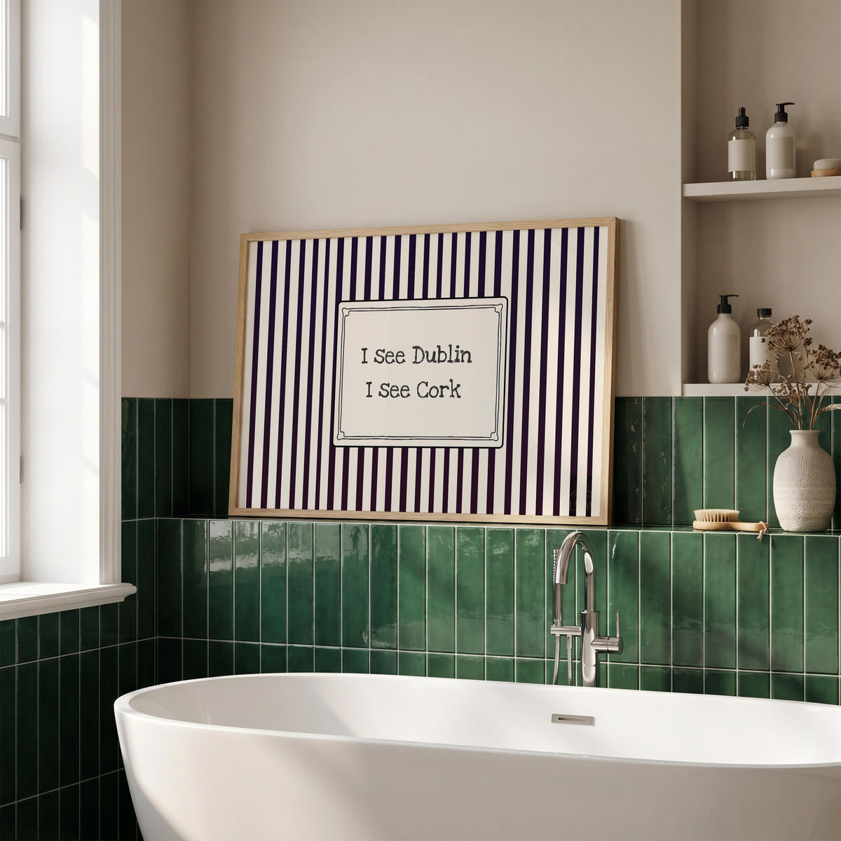 I See Dublin I See Cork Irish print – wall mockup 4