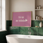 Tá tú go hálainn plum Irish print – wall mockup 4