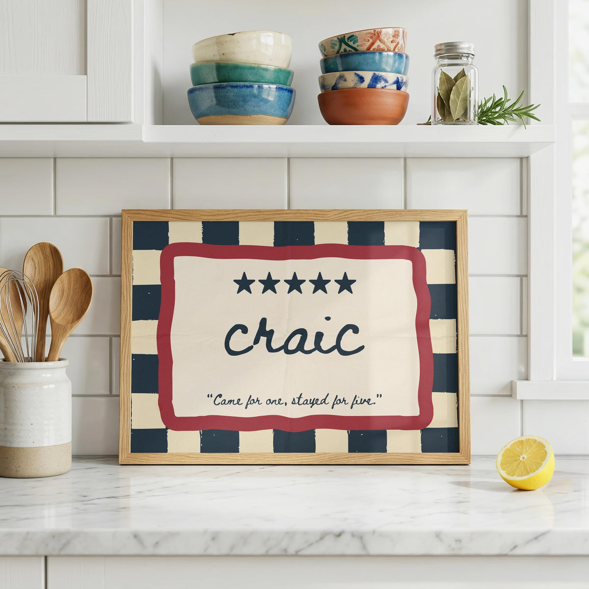 Craic Five Star Irish print – wall mockup 2