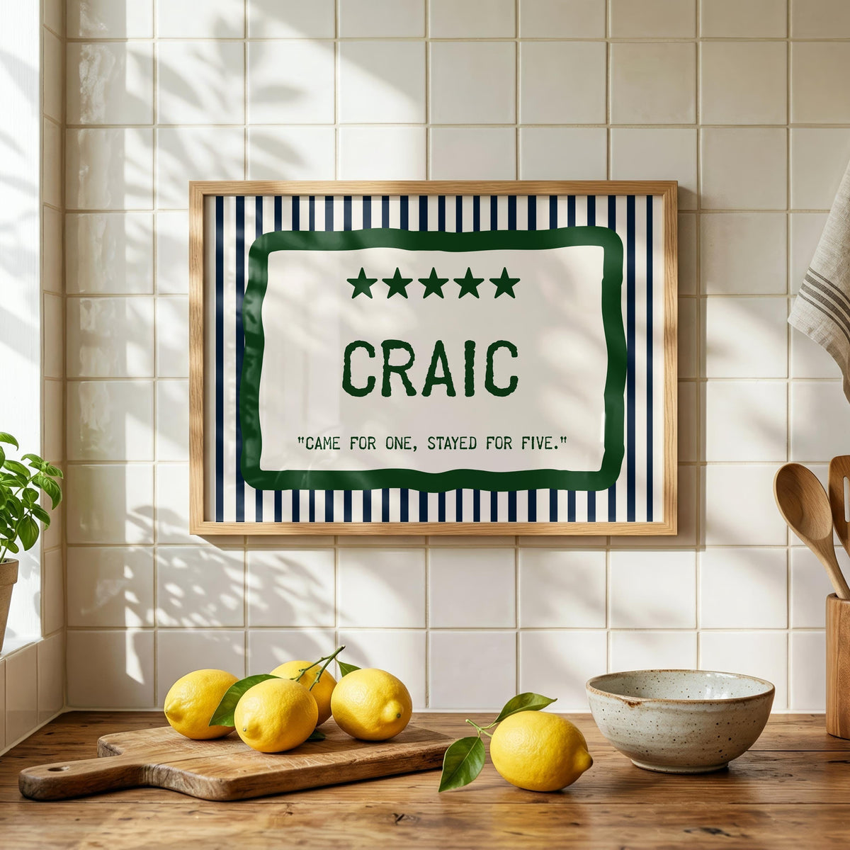 Craic Came for One Irish print – wall mockup 3
