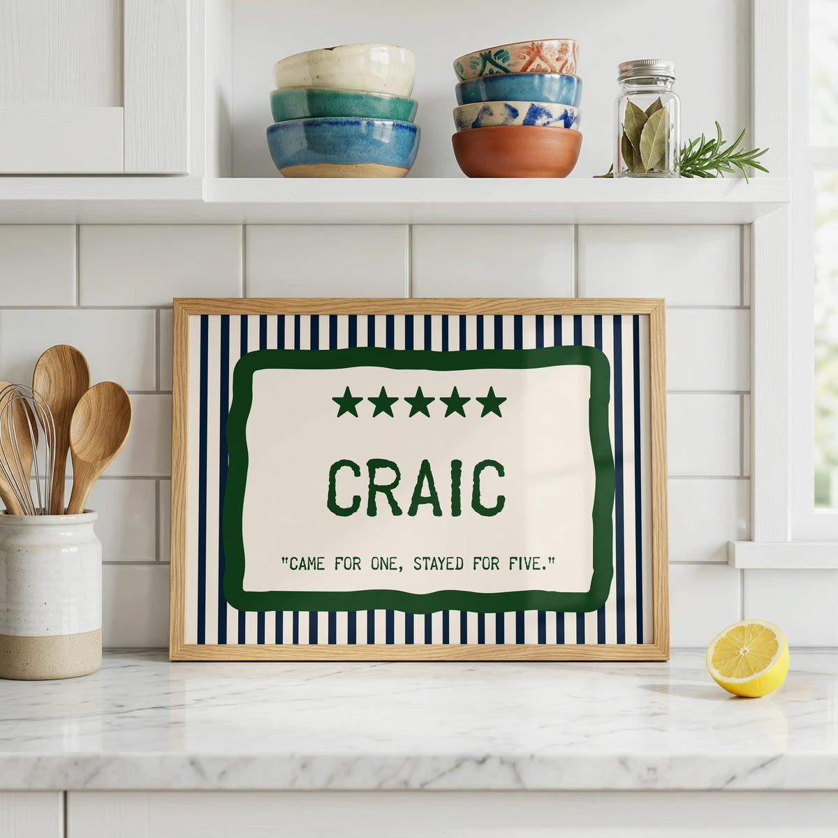 Craic Came for One Irish print – wall mockup 7