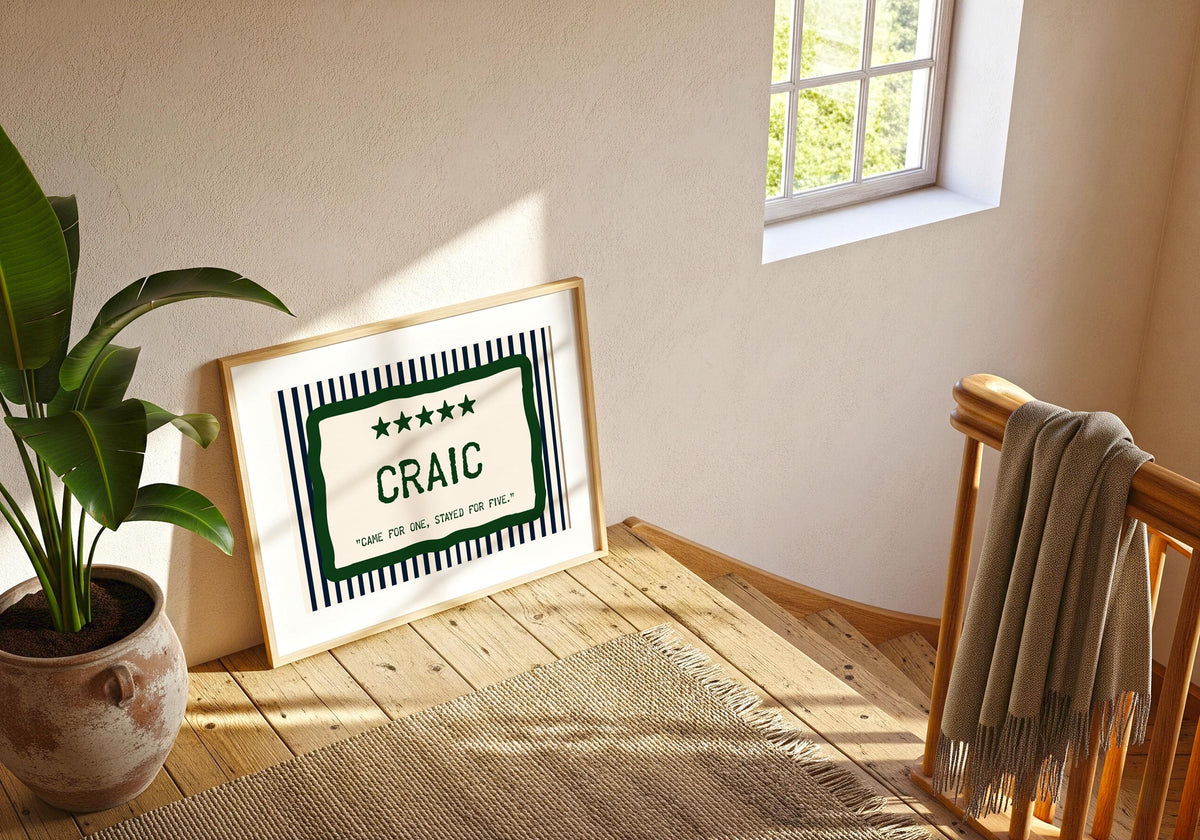 Craic Came for One Irish print – wall mockup 9