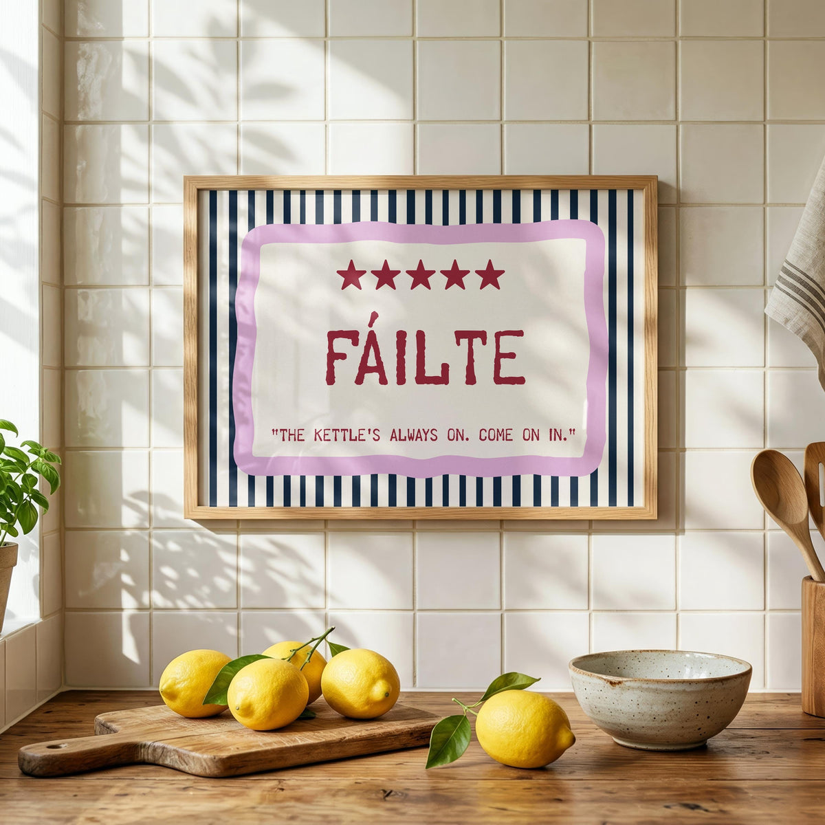 Fáilte Five Star Irish print – wall mockup 3
