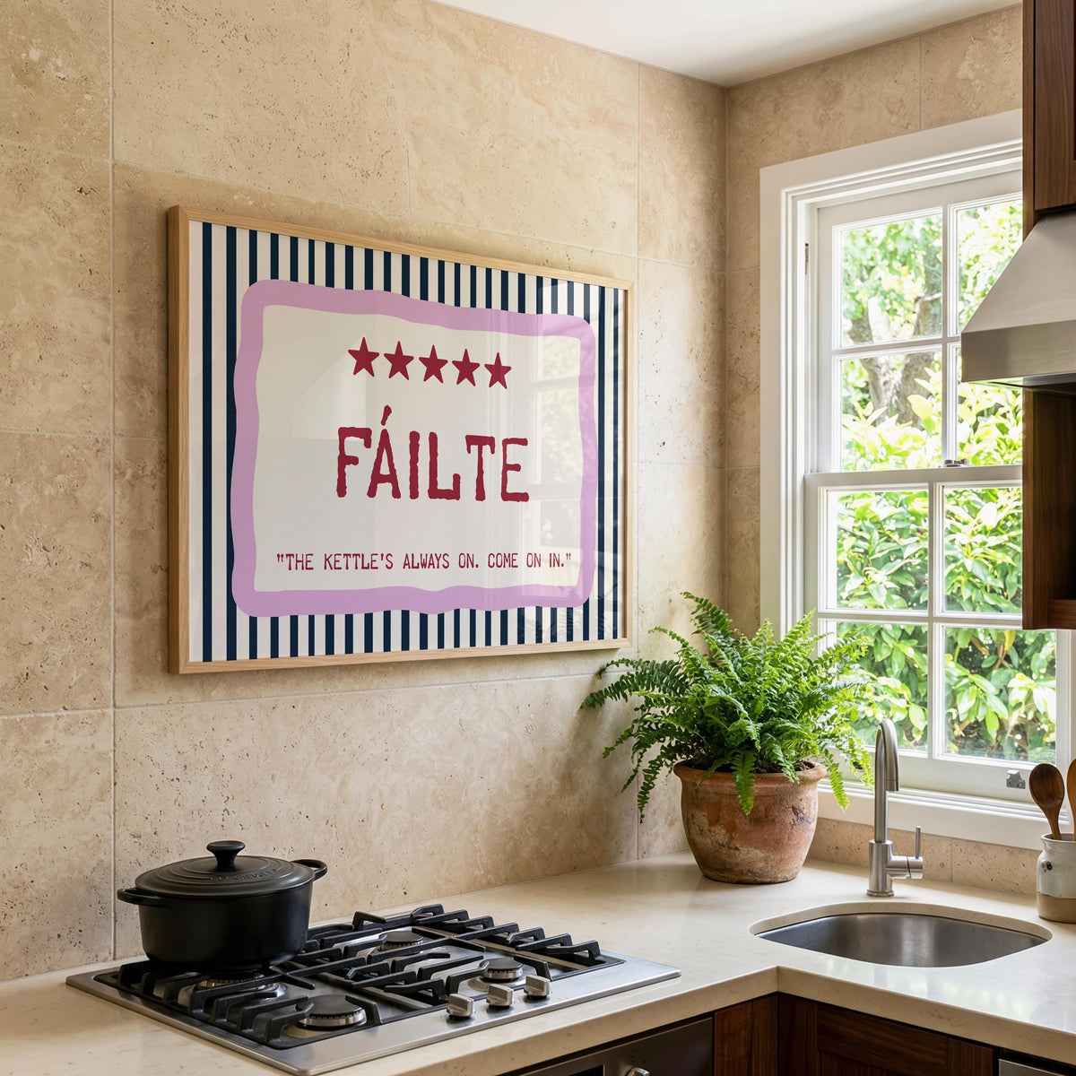 Fáilte Five Star Irish print – wall mockup 4