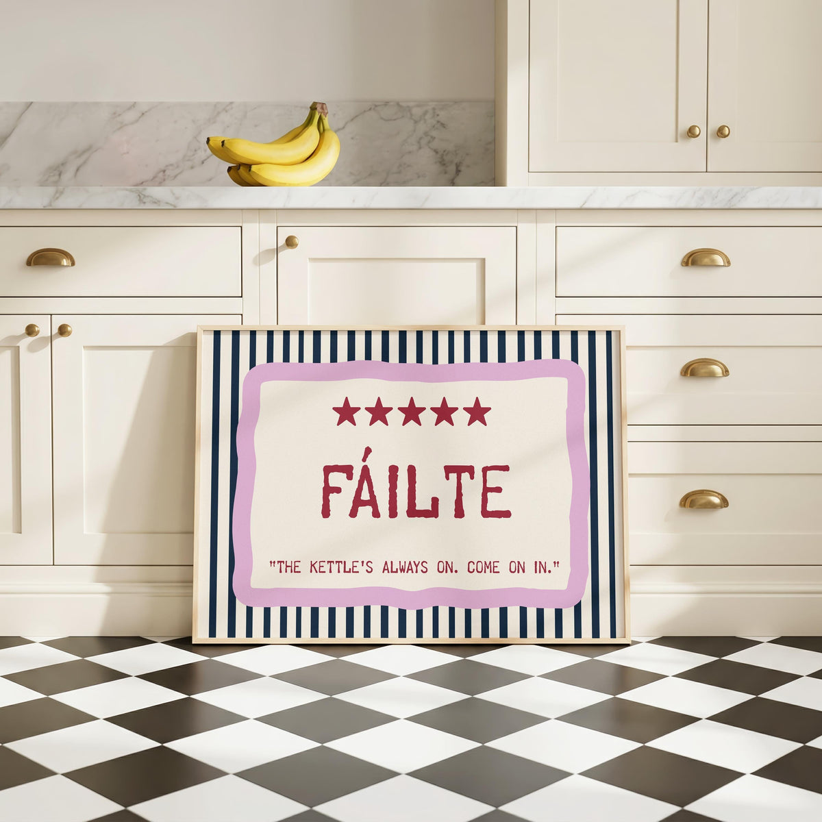Fáilte Five Star Irish print – wall mockup 6