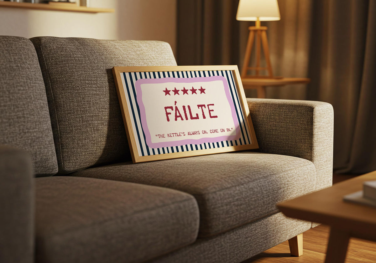 Fáilte Five Star Irish print – wall mockup 8