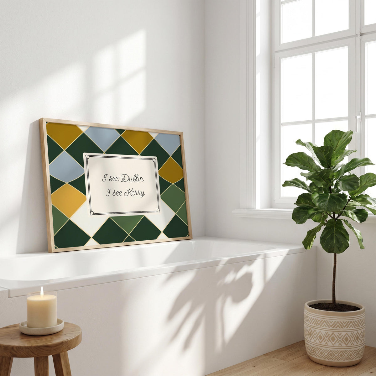 I See Dublin I See Kerry Irish print – wall mockup 2