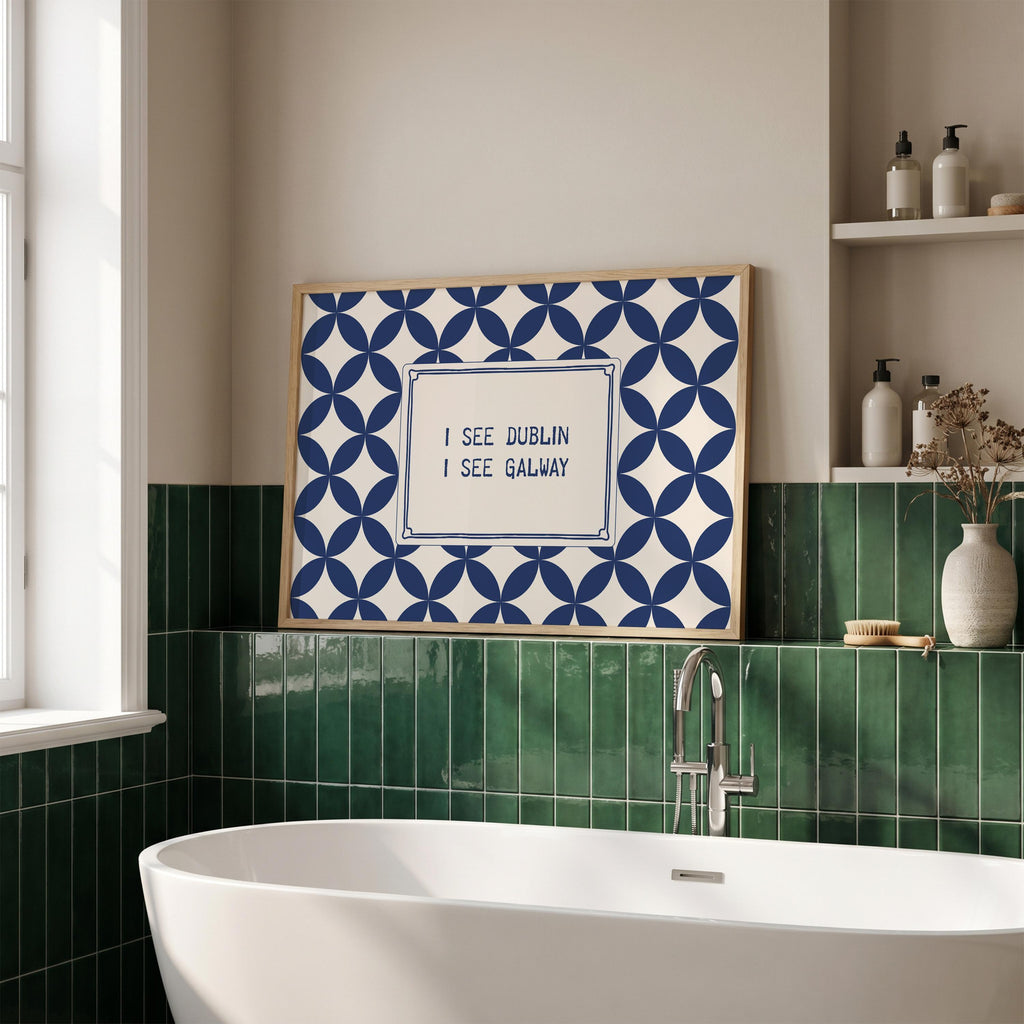 I See Dublin I See Galway Irish print – wall mockup 4