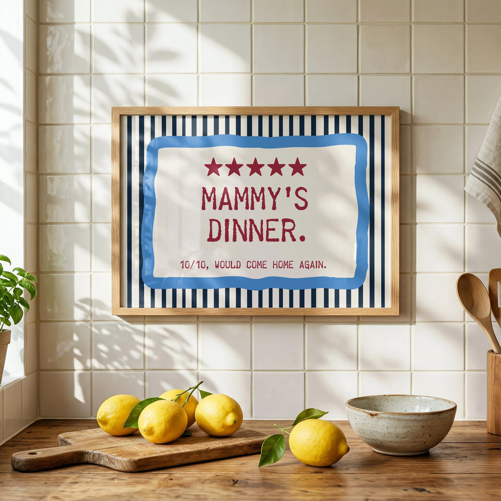 Irish Mammy's Dinner Irish print – wall mockup 3