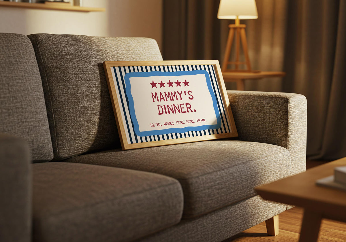 Irish Mammy's Dinner Irish print – wall mockup 8