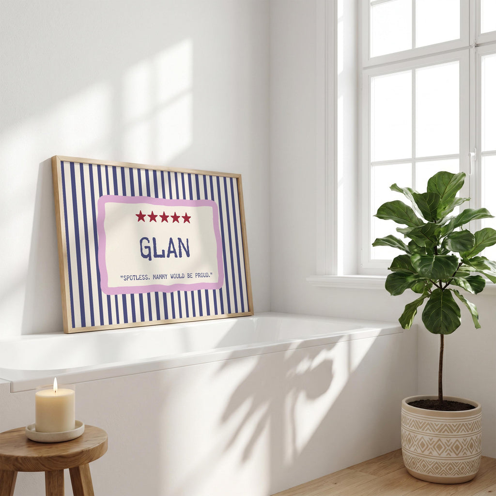 Glan Irish word print – wall mockup 2