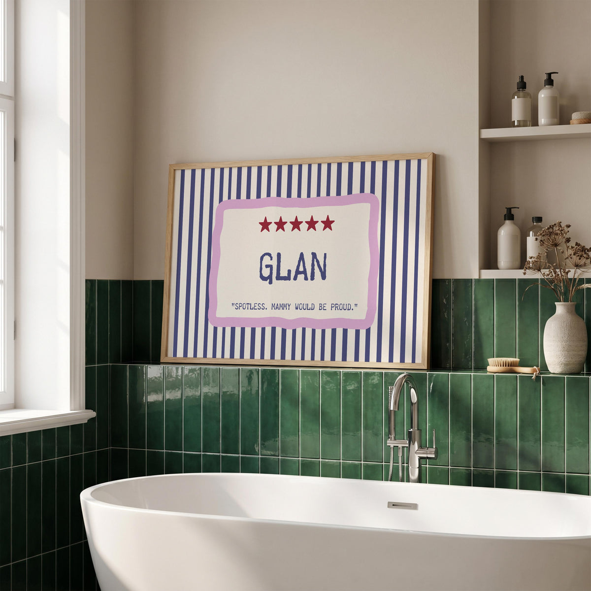 Glan Irish word print – wall mockup 5