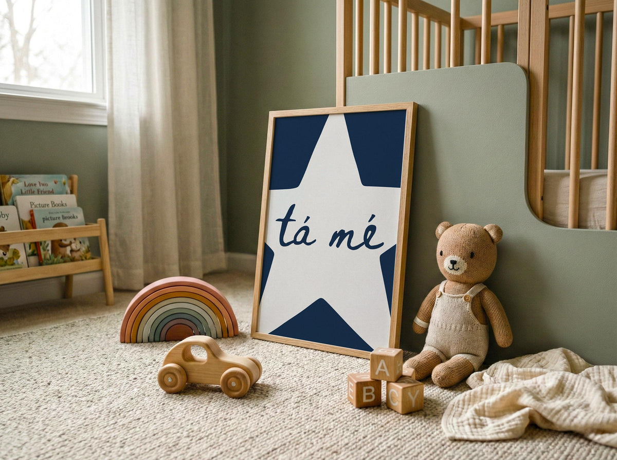 Tá Mé Star Irish print – wall mockup 2