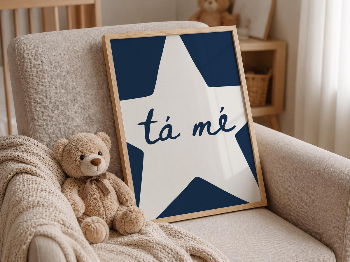 Tá Mé Star Irish print – wall mockup 5