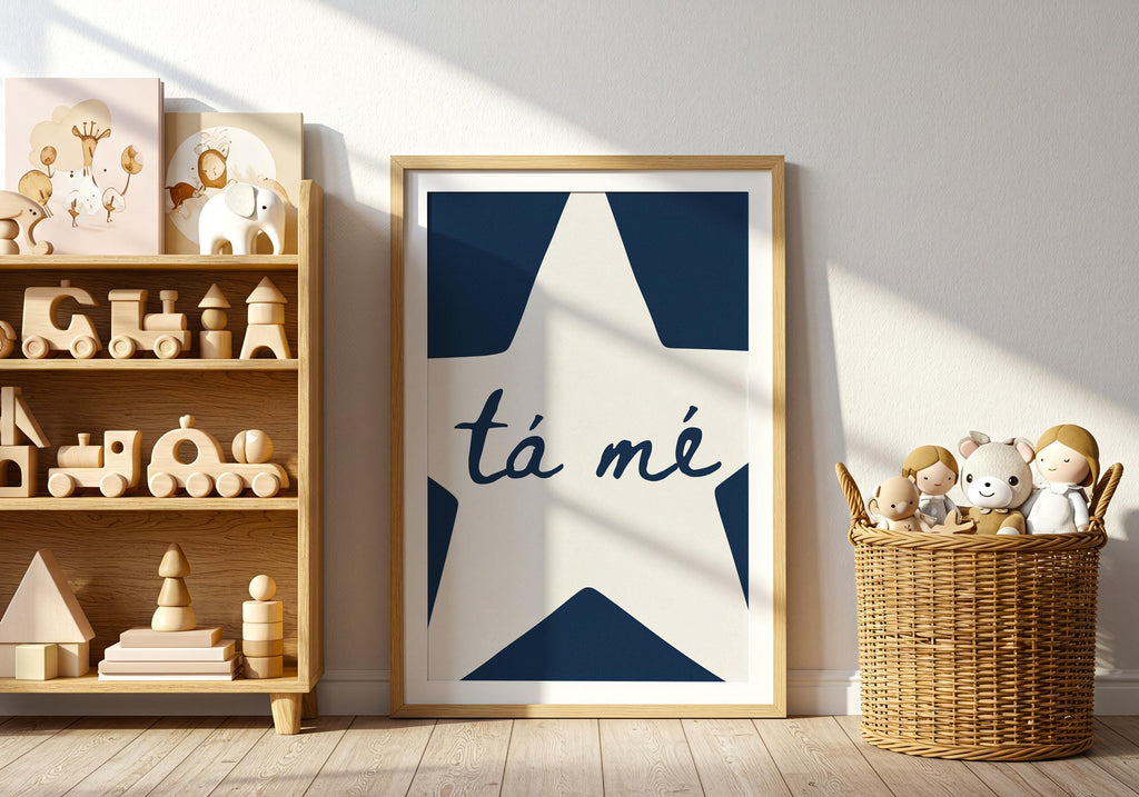 Tá Mé Star Irish print – wall mockup 6