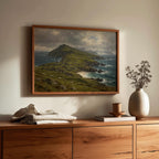 Great Blasket Island vintage Irish oil painting print – wall mockup 2