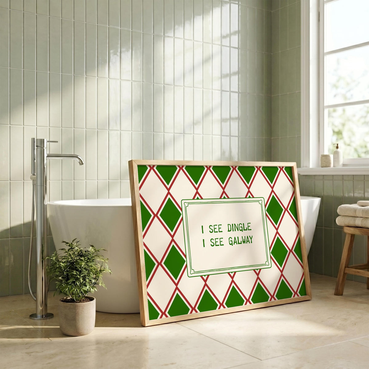 I See Dingle I See Galway Irish print – wall mockup 1