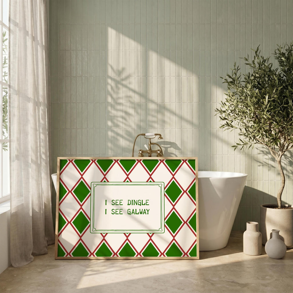 I See Dingle I See Galway Irish print – wall mockup 3